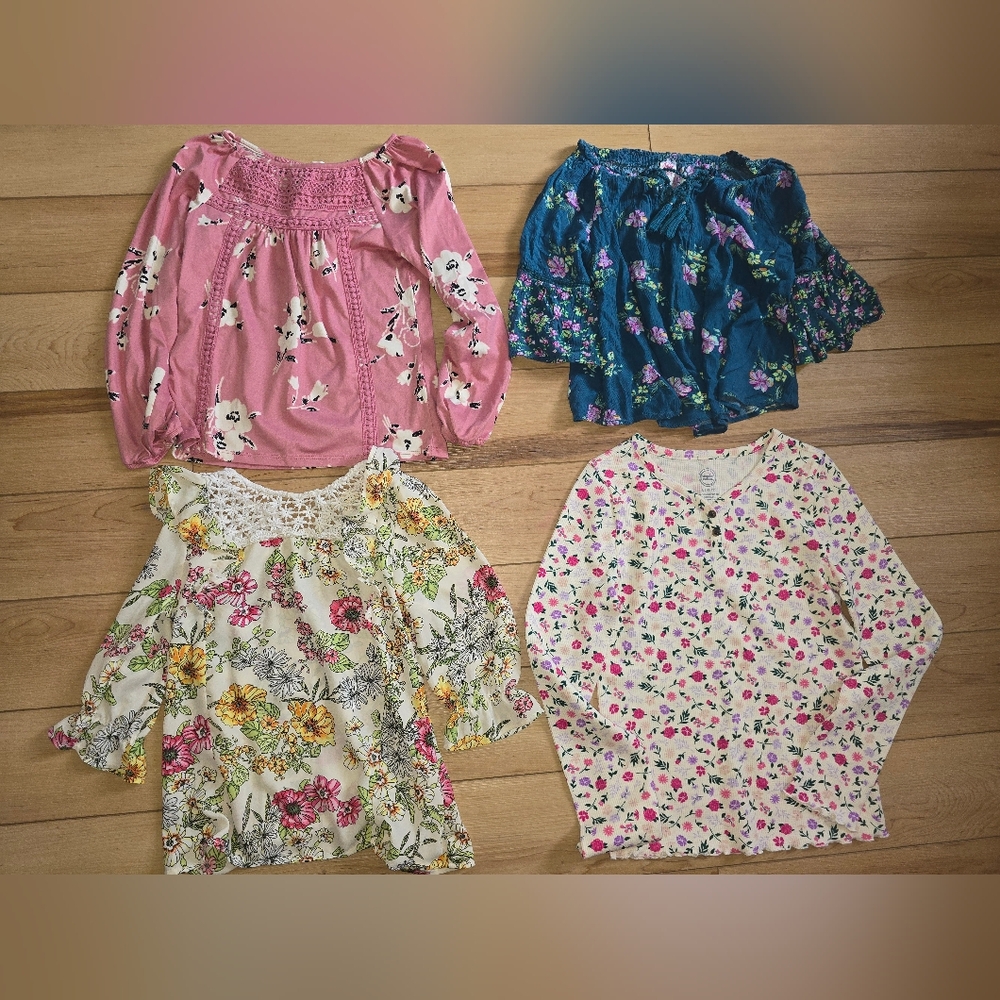 Girls Size 10-12 Floral Blouses / Tops